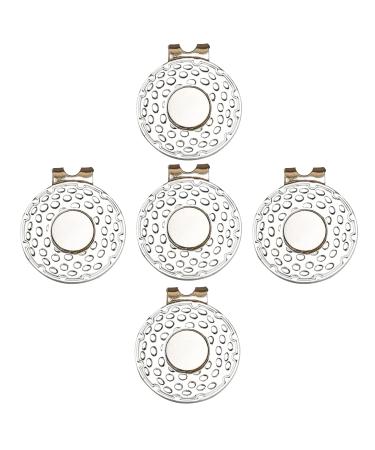 Magnetic Golf Hat Clips 5 10 PCS Ball Marker Holders for Golf Gloves Hats Bags Caps Visor Belt (Silver)