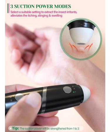 Insect Sting & Bite Relief - 2-in-1 Bug Bite Suction Tool & Heat Relief | Rechargeable Itch Sucker for Mosquito & Bug Bites | Essential Summer Outdoor Gadget - Buy Online on GoSupps.com