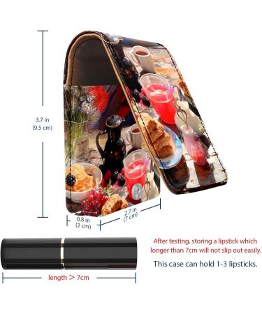 Travel Lipstick Organizer Case | Portable Makeup Bag with Mirror | Ideal for International Shipping - Breakfast Food H078i2pyzg - Buy Online on GoSupps.com