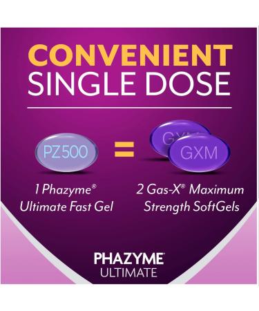 Phazyme Ultimate Gas Bloating Relief Fast Gels 500mg - 20 Count Pack - Buy Online on GoSupps.com