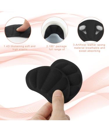 2 Pairs Self-Adhesive Heel Pads Cushion Inserts for Comfortable Shoe Fit - Black, One Size - Heel Grips for Women & Men - Buy Online on GoSupps.com