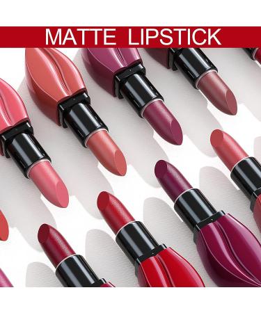 Easilydays Matte Lipstick Set - Dark Colors, Moisturizing Velvet Lip Stain, Long-Lasting & High Pigmented - Waterproof Red Pink Coral Lip Gloss for Women (08) - Buy Online on GoSupps.com