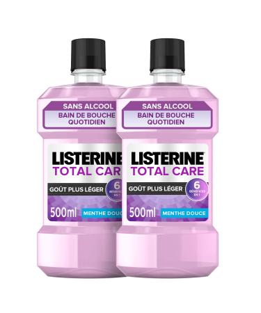 LISTERINE® TOTAL CARE – Daily mouthwash – lighter taste – alcohol-free – Pack of 2 bottles 500ml