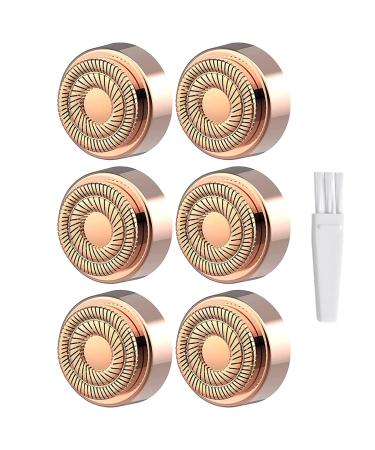 Facial Hair Remover Replacement Heads Generation 2 for Flawless Finishing Touch Hair Removal Tool for Women,As Seen On TV 18K Gold-Plated Gen 2 Double Haolo 6 Count  6 pack
