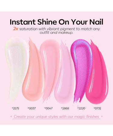 Modelones Hema Free Pink Gel Nail Polish Set 6 Colors Hot Pink Tones Gittler Gel Polish Neon Pink White Nude Pink Nail Polish Soak Off Led Summer Nail Gel Polish Manicure Nail Art DIY Gifts White Pink - Buy Online on GoSupps.com