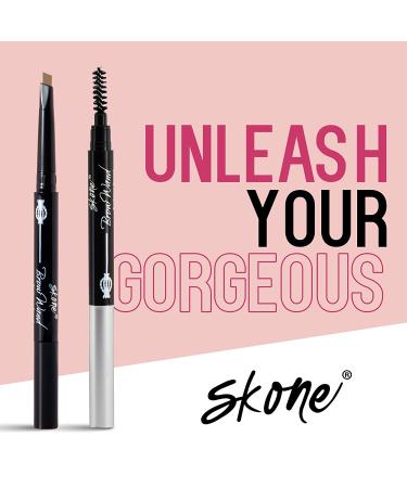 Skone Cosmetics Brow Wand Eyebrow Pencil - Retractable, Long-Lasting, Waterproof Makeup Pen for Platinum Blondes/Gray Hair - Buy Online on GoSupps.com