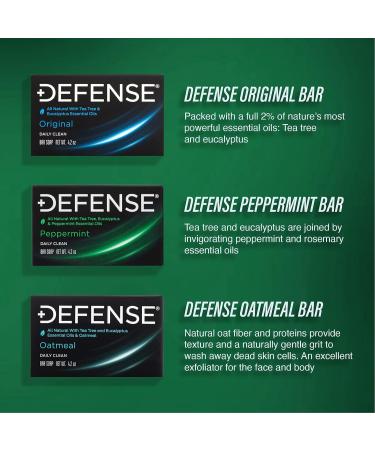 Defense Peppermint Bar Soap 4.2 oz - Pack of 12 | Refreshing Natural Soap Bars - Buy Online on GoSupps.com