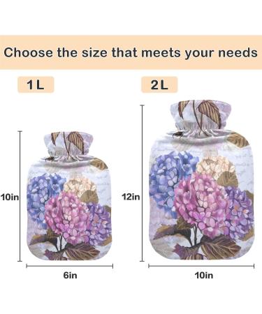Naanle 2L Transparent Hot Water Bottle - Hortensia Flower & Bee Design for Menstrual Cramps Pain Relief Hand/Foot Heat & Cold Therapy - Buy Online on GoSupps.com