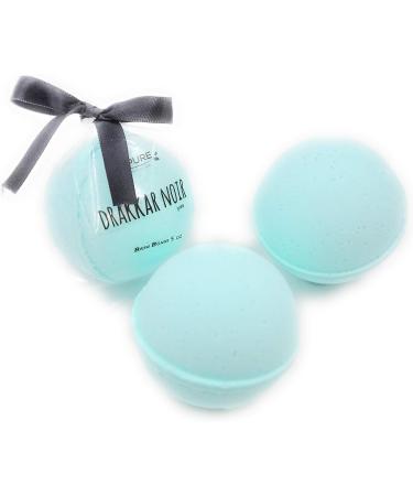 Spa Pure Drakkar Noir Type Bath Bombs - 3 XL Fizzies, Handmade in the USA with Shea, Mango, and Cocoa Butter for Ultra Moisturizing, Great for Dry Skin - Buy Online on GoSupps.com