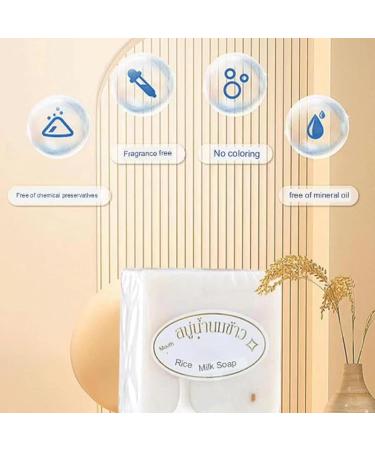 Rice Milk Soap Face Cleansing Rice Milk Soap Gentle Natural Thai Goat Milk Rice Soap Brightening Body Cleansing Rice Goat Milk Soap Portable Cleaning Supplies For Hand Washing Face Washing - Buy Online on GoSupps.com