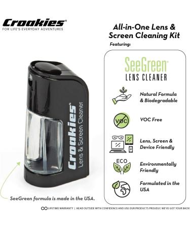 Croakies All-in-one Cleaning Kit | Lens Care Travel Kit with Pump and Microfiber Cloth | All Natural Cleaner for Eyewear and Lenses - Buy Online on GoSupps.com