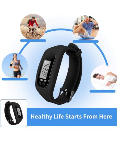 Bomxy Fitness Tracker Watch Simply Operation Walking Running Pedometer with Calorie Burning and Steps Counting Easy use Step Tracker 634i-BLACK - Buy Online on GoSupps.com
