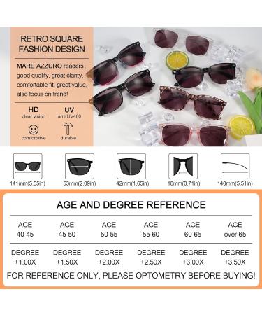 MARE AZZURO 2.75 Reader Sunglasses for Women - Stylish Outdoor Sun Reading Glasses (Black & Clear) - Perfect for All Prescriptions 1.00 to 4.00 - Buy Online on GoSupps.com