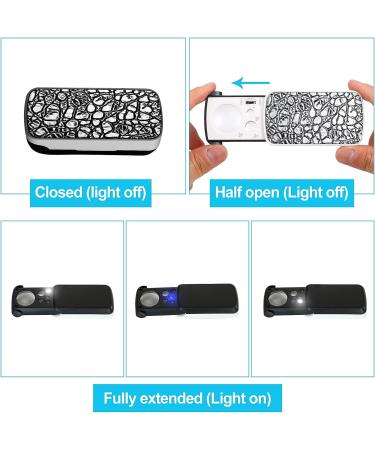 3 Pieces Jewelers' Loupe  30X 60X 90X Illuminated Jewelers Eye Loupe Magnifier  Portable Loupe Magnifier with UV Black Light  with 10x Loupe Magnifier for Jewelry Coins Gems Stamps Watches Rocks - Buy Online on GoSupps.com