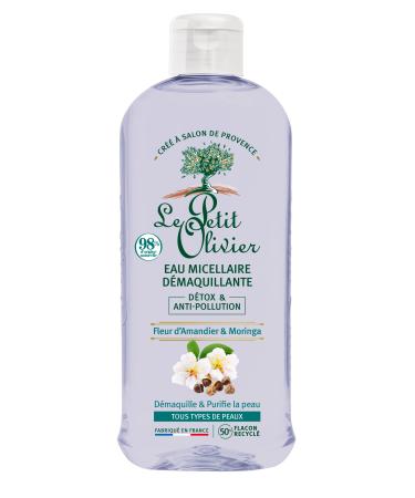 LE PETIT OLIVIER - Detox & Anti-Pollution Micellar Cleansing Water - Almond Blossom & Moringa - Removes Make-up & Purifies - All Skin Types - 98% Natural Origin - Made in France - 400 ml