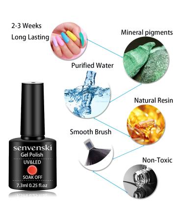 Color Changing Gel Nail Polish Gift Set - Senvenski Thermal Chameleon, Glitter Soak Off Manicure Kit - Buy Online on GoSupps.com