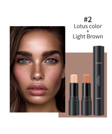 Yeweian 2 Colors Face Concealer Contour Stick 2 in 1 Highlight & Repair Pen - Face Makeup Shading Foundation Cream Pen (02Lotus+Light Brown) - Buy Online on GoSupps.com