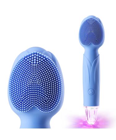 Sonic Facial Cleansing Brush  Electric Face Scrubber Cleanser Brush  Rechargeable Face Brushes for Cleansing and Exfoliating  Waterproof Face Massager for Men & Women - Blue