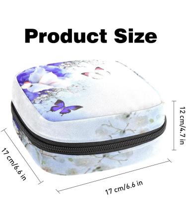 Stylish Menstruation Pad Bag with Zipper | Women's Napkin & Tampon Storage - Floral & Butterfly Designs - Buy Online on GoSupps.com