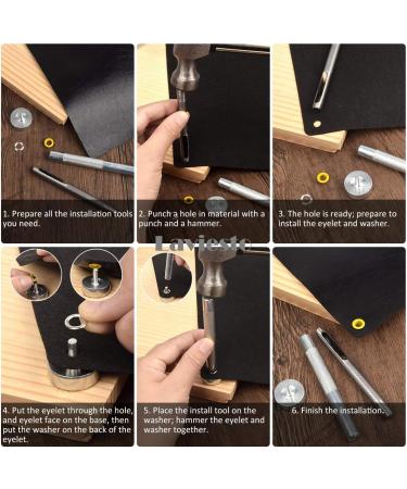 Laviesto Grommet Kit - 540 Sets 3/16 Inch Multi-Color Metal Eyelets with Setting Tools for Crafts - 12 Colors Available - Buy Online on GoSupps.com
