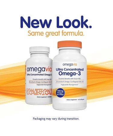 OmegaVia Ultra Concentrated Omega-3 Softgels 60ct - Premium Fish Oil, Heart Health Support - Buy Online on GoSupps.com