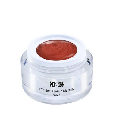 Uv Led Effect Gel Classic Metallic Ruby - Red - Studio Quality - Made In Germany - 5ml