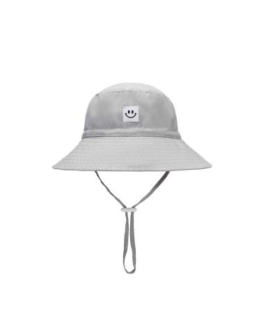 HSYZZY Baby Sun Hat Smile Face Toddler UPF 50+ Sun Protective Bucket hat Nice Beach hat for Baby Girl boy Adjustable Cap 0-6 Months Gray