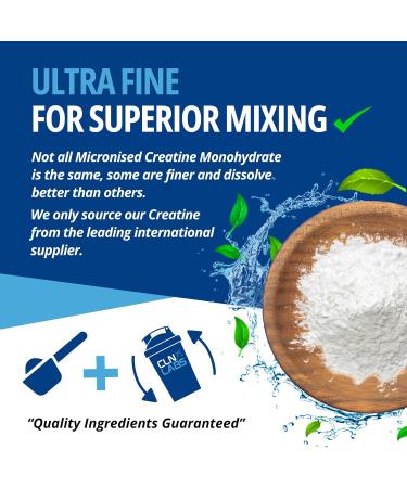 Creatine Monohydrate Powder - 300g (60 x 5g Servings) | 200 Mesh Fine Grade Powder Pure & Mixes Easily | Includes Scoop | Unflavoured | Made in The UK by CLN Labs - Buy Online on GoSupps.com
