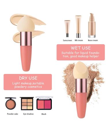 Sibba Makeup Sponge Set - 3 Pieces Blending Sponges & Brushes for Foundation Cream Powder and Peeling Masks | Beauty Blender with Handle - Perfect for All Skin Types - Buy Online on GoSupps.com