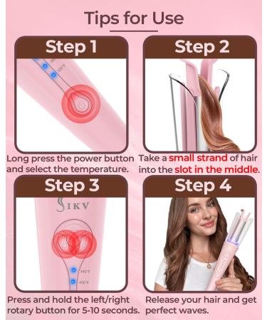 Auto Hair Curler | Automatic Curling Iron 1" Barrel | Fast Heating Rotating Wand for Long Hair | Anti-Tangle Pink Styling Tool - Buy Online on GoSupps.com