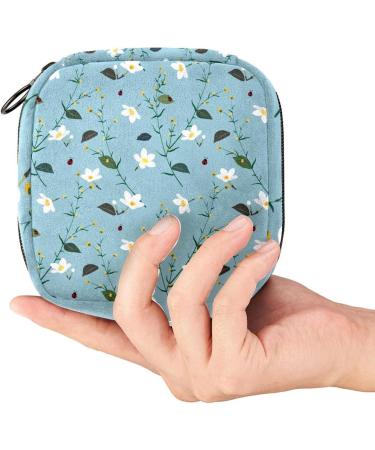Pastel Wildflower Menstruation Pad Bag with Zipper Stylish & Practical Napkin & Tampon Storage for Women & Girls - Buy Online on GoSupps.com