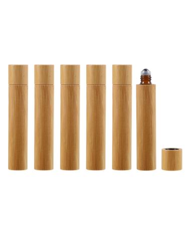 Beaupretty 6pcs Bamboo Essential Oil Bottle Refillable Bottles Roller Bottle Roller Ball Empty Bottle Travel Essential Oils Bottles Roller Ball Perfumes Bottles Bamboo Roller Ball Bottle