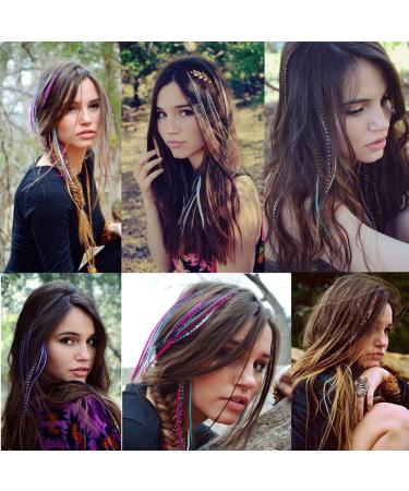 Buy Reccisokz Colorful Feather Hair Extension Set - 30 Art Hair Strands for Kids | Feather Hairdress Clips & Pliers for Ponytail Braids | International Shipping Available - Buy Online on GoSupps.com
