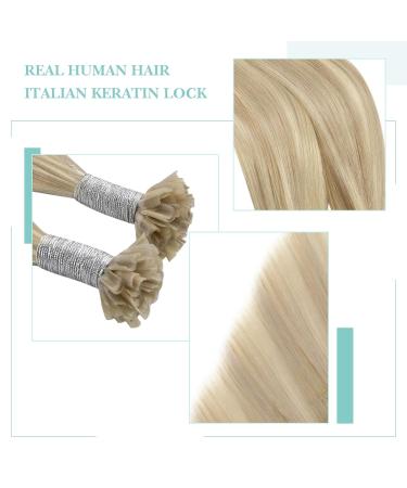Youngsee Real Hair Extensions - Ashblond & Platinblond U Tip Bonding 35 cm | 50g - Premium Quality Hair Extensions - Buy Online on GoSupps.com
