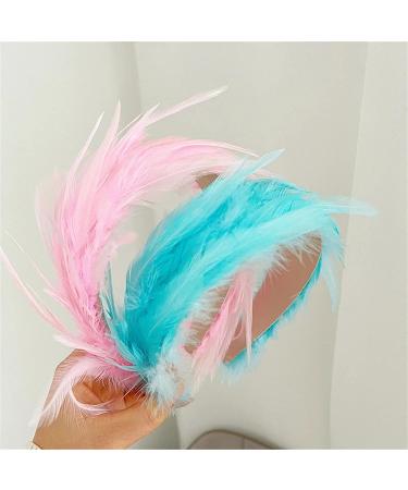 amangul Party Feather Fascinator Headband for Party Wedding Colorful Feather Fascinator Hair Hoop Cosplay Party Headdress(White) - Buy Online on GoSupps.com