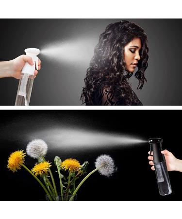 2 Pack 10oz OIOIPPIO Hair Spray Bottles - Refillable Continuous Sprayer for Hairstyling, Cleaning, Gardening - BPA Free - Black & White - Buy Online on GoSupps.com