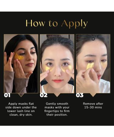 RBW 24k Gold Under Eye Patches - Reduce Dark Circles Puffiness & Wrinkles - Hydrating Hyaluronate Eye Masks - 20 Pairs for Rejuvenating Treatment for Men & Women - Buy Online on GoSupps.com