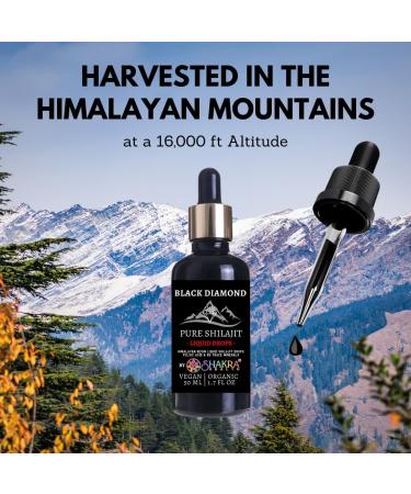 Black Diamond Shilajit Liquid Drops 50ml Pure Himalaya Strength Energy Recovery and Health. Powerful and Pure. Natural Complex of Minerals and Vitamins of Fulvic Acid - Buy Online on GoSupps.com