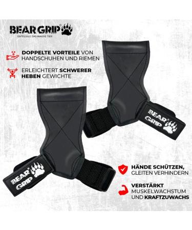 BEAR GRIP Heavy Duty Weight Lifting Straps & Hooks | Multi-Grip High Quality Rubber Small - International Shipping Available - Buy Online on GoSupps.com