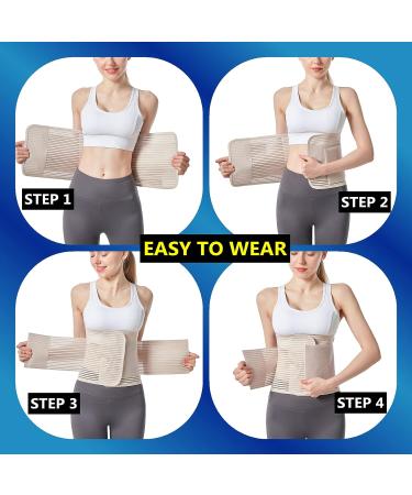X-Large Beige Abdominal Binder Postpartum Belly Band for C-Section Recovery & Surgery - Buy Online on GoSupps.com
