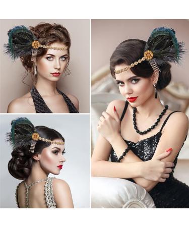 Sibba 1920s Flapper Headband for Women - Vintage Crystal Feather Gatsby Headpiece for 20s Prom, Cocktail Party, Retro Theme - Buy Online on GoSupps.com