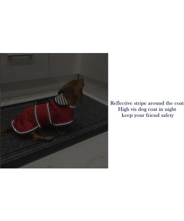 Minezis Waterproof Dog Coat with Reflex Strips - Adjustable Vest for Small & Medium Breeds (Dachshund Rottweiler) - Red Size L (Back Length: 47-50cm) - Buy Online on GoSupps.com
