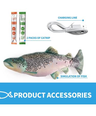 Paws Cat Interactive Electric Flopping Fish Toy - Set of 2 with Catnip, USB Charge Trout - Buy Online on GoSupps.com