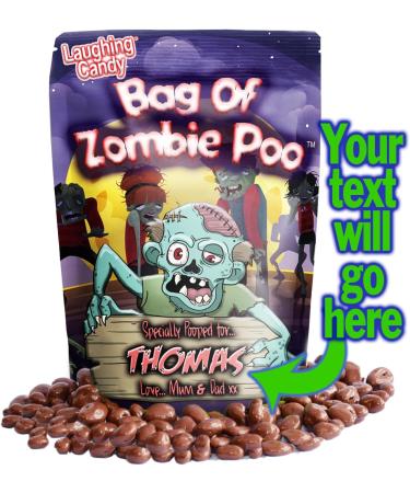 Personalised Bag Of Zombie Poo Chocolate Raisins Halloween Xmas Christmas Easter Gift Kids Birthday Party Doggy Bag - Buy Online on GoSupps.com