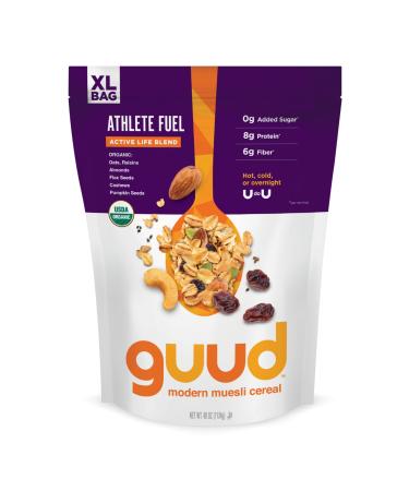 GUUD Athlete Fuel Active Life Blend Organic Muesli Cereal, 40 Ounce, Oats, Raisins, Almonds, Flax Seeds, Cashews, Pumpkin Seeds, Vegan, Non-GMO Certified, Kosher Athlete Fuel 40 Ounce (Pack of 1)