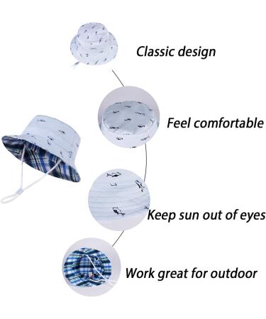 LANGZHEN Baby Girls Sun Protection Hat - Adjustable Toddler Kids Wide Brim Play Hat, Light Blue Fish Design (6-12 Months) - Buy Online on GoSupps.com