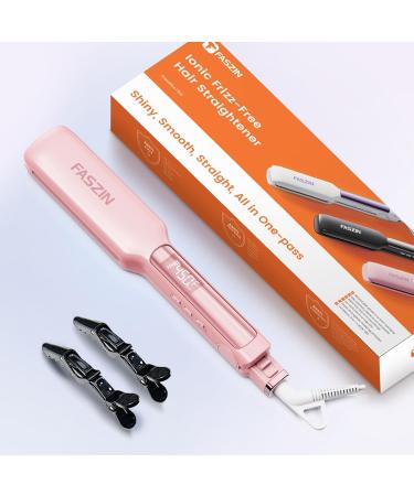 Professional Hair Straightener - 1.65" Titanium Flat Iron with 30s Rapid Heat 10 Temp Levels (260-450 ) LED Display - Pink - Buy Online on GoSupps.com