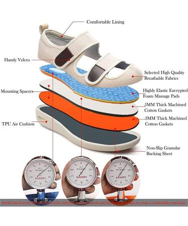 FZYUAN Diabetic Shoes for Elderly Swollen Feet - Extra Wide Memory Foam Sneakers for Women/Men - Easy On/Off Closed Toe Black - Size 12 Women/Size 9 Men - Buy Online on GoSupps.com