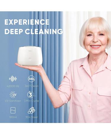 Ultrasonic Jewellery Cleaner Ultrasonic Cleaner for Dentures Retainer Mouth Guard Aligner Toothbrush Head 180ML 42kHz Ultrasonic Jewelry Cleaner for Gold Ring Watches at-Home or Travel Use - Buy Online on GoSupps.com