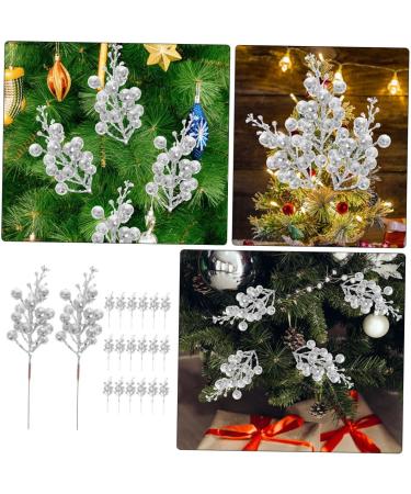 Artibetter 20pcs the fruit wreath artificial decorate Christmas Tree Decor berries christmas tree branch crafts Christmas Tree Decorations flower arrangement artificial xmas berry stem Silver 19X5X5CM - Buy Online on GoSupps.com